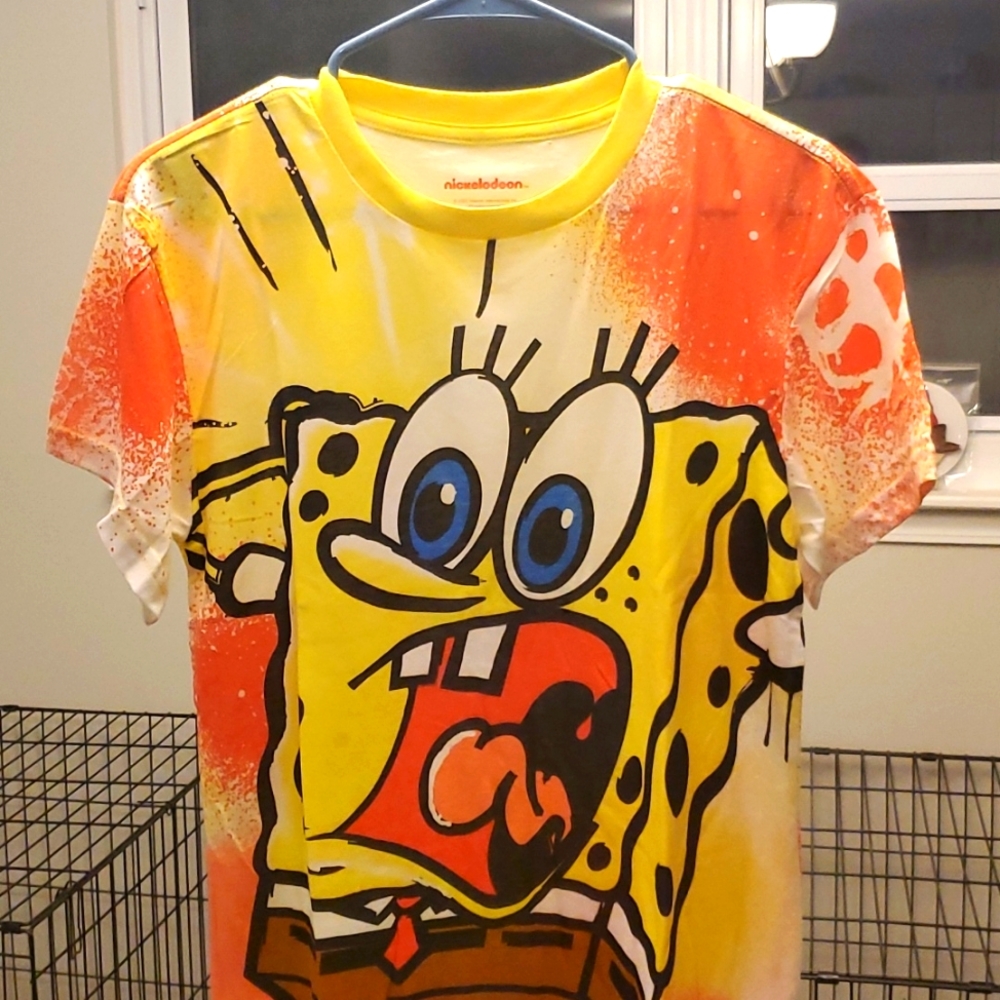Paint splattered retro SpongeBob t shirt
